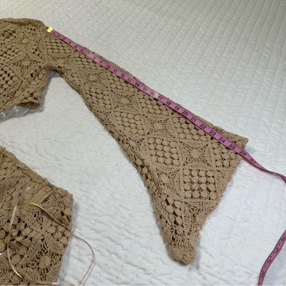 NWT Anthropologie BLITHE Crochet Cottogecore With Dramatic Trumpet Sleeve - Picture 7 of 16